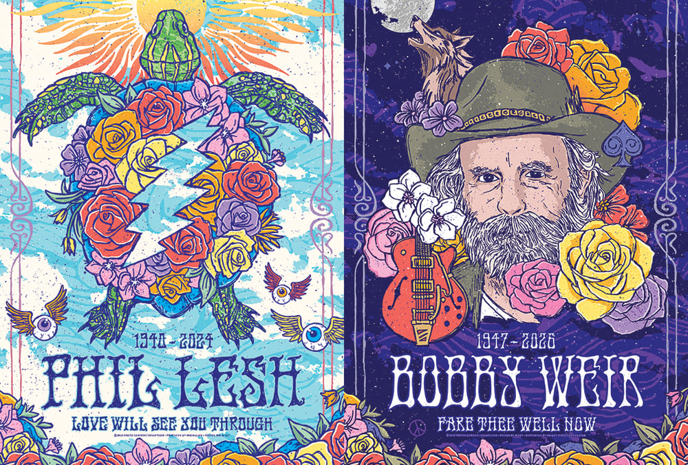 Image of 2 Poster Set - Bob Weir & Phil Lesh Tribute Poster