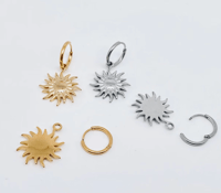 Image 3 of Sun Hoop Earrings | 18K Gold Plated Stainless Steel