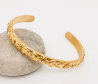Image 4 of 18K Gold Plated Stainless Steel Star Moon Sun Cuff 
