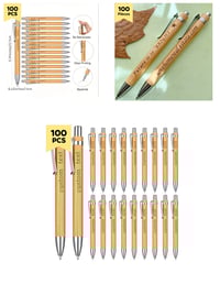 100 Crayons à bille personnalisés en Bambou 