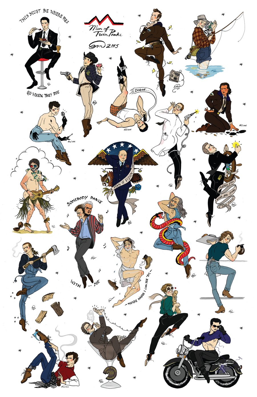 Image of Men of Twin Peaks Pin-ups Flash Sheet