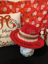 Image 2 of "Glory to God in the Highest" Hand-Burned Narrow Brim Hat