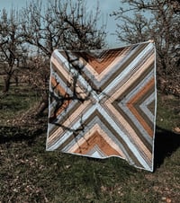 Image 1 of Neutral brown & blue Quilt