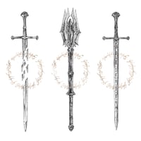 Image 1 of LOTR Weapon Selection 1 - Shards of Narsil, Sauron’s Mace, Anduril (reforged)