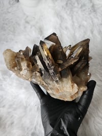 Image 8 of 3.4lb Smoky Quartz Crystal Cluster with Custom Stand