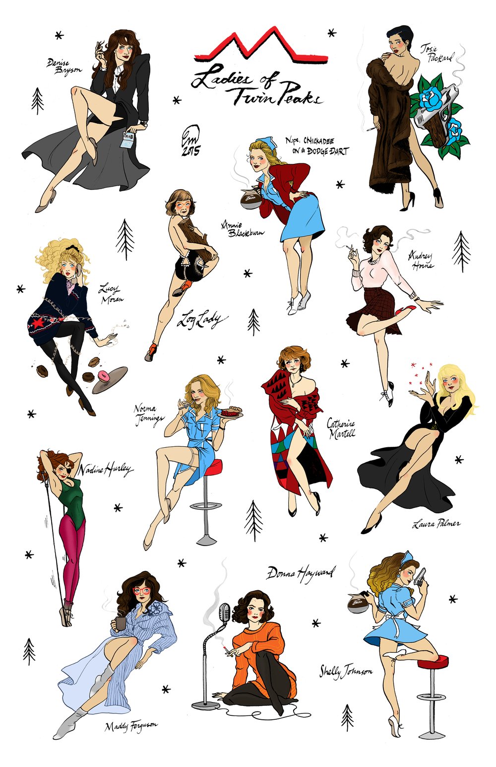 Image of Ladies of Twin Peaks Pin-ups Flash Sheet
