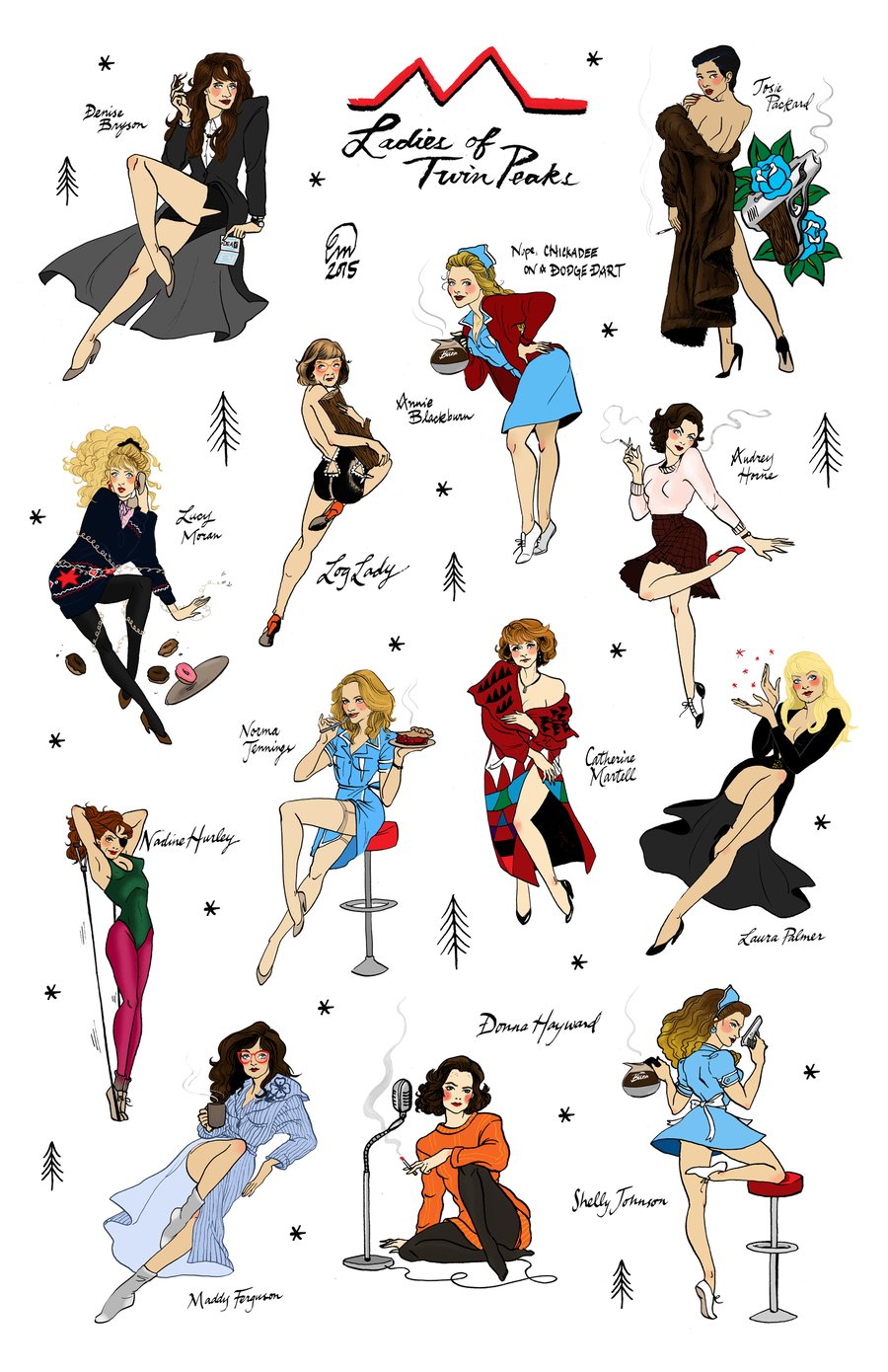 Image of Ladies of Twin Peaks Pin-ups Flash Sheet