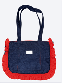 Image 1 of RUFFLE DENIM TOTE