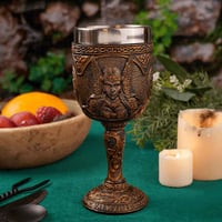 Image 3 of 👑The Armored Kingdom Divine Goddess Valkyrie Goblet-Norse Mythology-Ornate Design