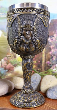 Image 4 of 👑The Armored Kingdom Divine Goddess Valkyrie Goblet-Norse Mythology-Ornate Design