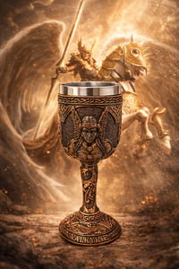 Image 1 of 👑The Armored Kingdom Divine Goddess Valkyrie Goblet-Norse Mythology-Ornate Design