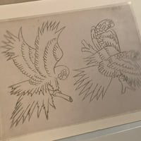 Image 3 of 90’s hand cut acetate parrot sheet 10x12