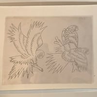 Image 2 of 90’s hand cut acetate parrot sheet 10x12