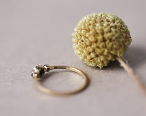 Image of *SALE - was £2450* 18ct yellow gold, Rose-cut black diamond trilogy ring (LON197)