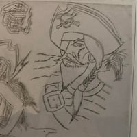 Image 2 of 90’s hand cut acetate stencil sheet pirates 10x12