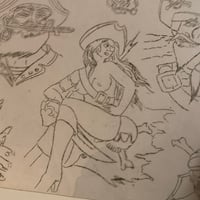 Image 4 of 90’s hand cut acetate stencil sheet pirates 10x12