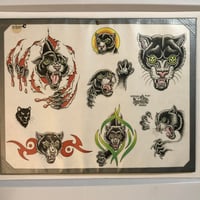 Image 1 of 1997 Official Tattoo brand panther sheet on board 11x14