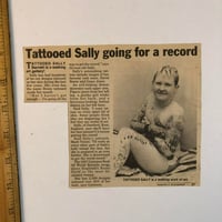Image 1 of ‘87 Article Clipping Tattooed Sally Barnett