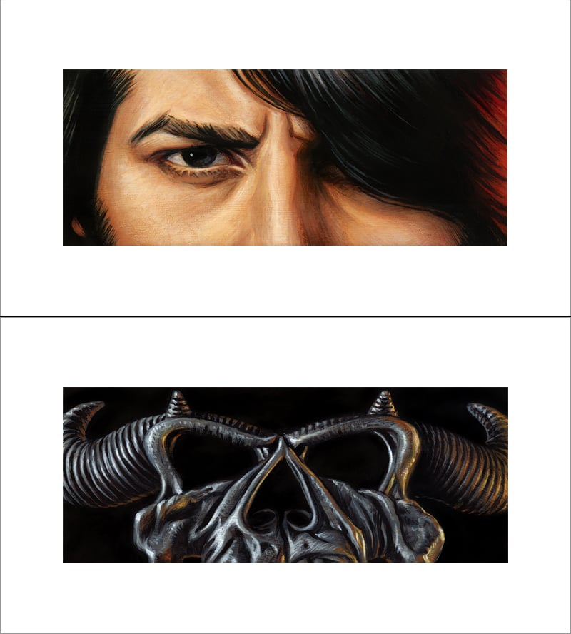 "Am I Demon" & "Samhain Skull" - 9" x 5"  printers proof gicleé set of 2