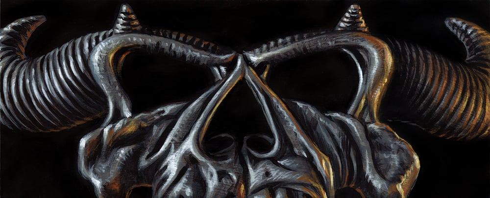 "Am I Demon" & "Samhain Skull" - 9" x 5"  printers proof gicleé set of 2