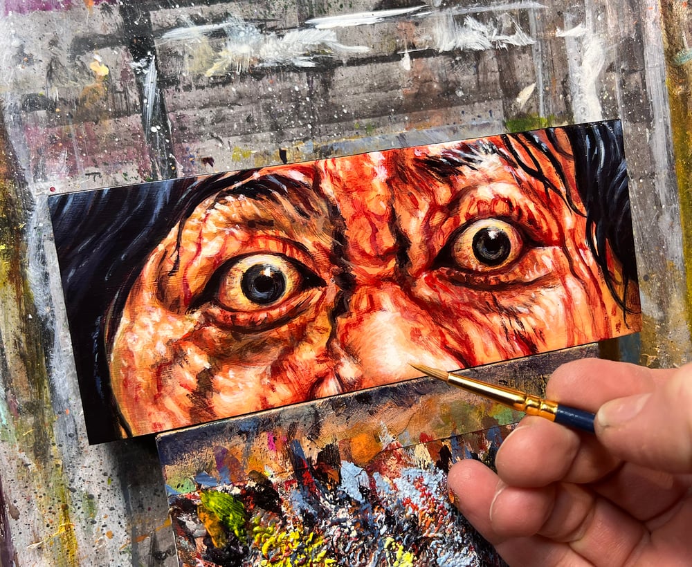 "Flying V" - 6.25" x 2.5" original acrylic painting