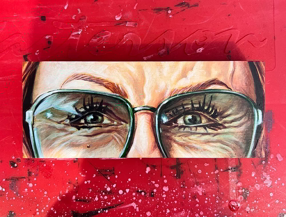 "The Fun Aunt" - 6.25" x 2.5" original acrylic painting