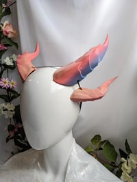 Image 1 of Double Dragon Horns | Rainbow Pink-Purple