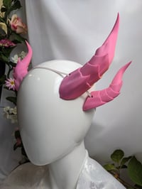 Image 1 of Double Dragon Horns | Rose Pink