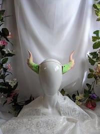 Image 2 of Dragon Horns | Rainbow Green - Purple | L