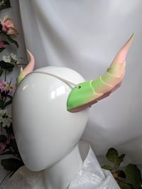 Image 1 of Dragon Horns | Rainbow Green - Purple | L