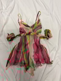 Image 1 of 00s silk striped cami top with side ties, brand new with tags 