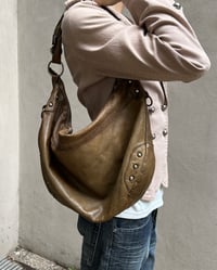 Image 13 of AGED LEATHER CRESCENT BAG