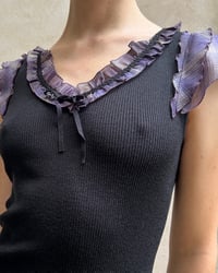 Image 3 of BLACK KNIT RUFFLE TOP