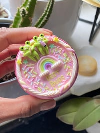 Image 2 of Kawaii Pastel Pink 50mm Metal Frog Cake Clay Art Grinder Decoden inspired 