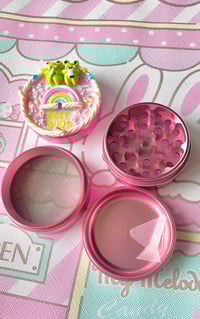 Image 3 of Kawaii Pastel Pink 50mm Metal Frog Cake Clay Art Grinder Decoden inspired 