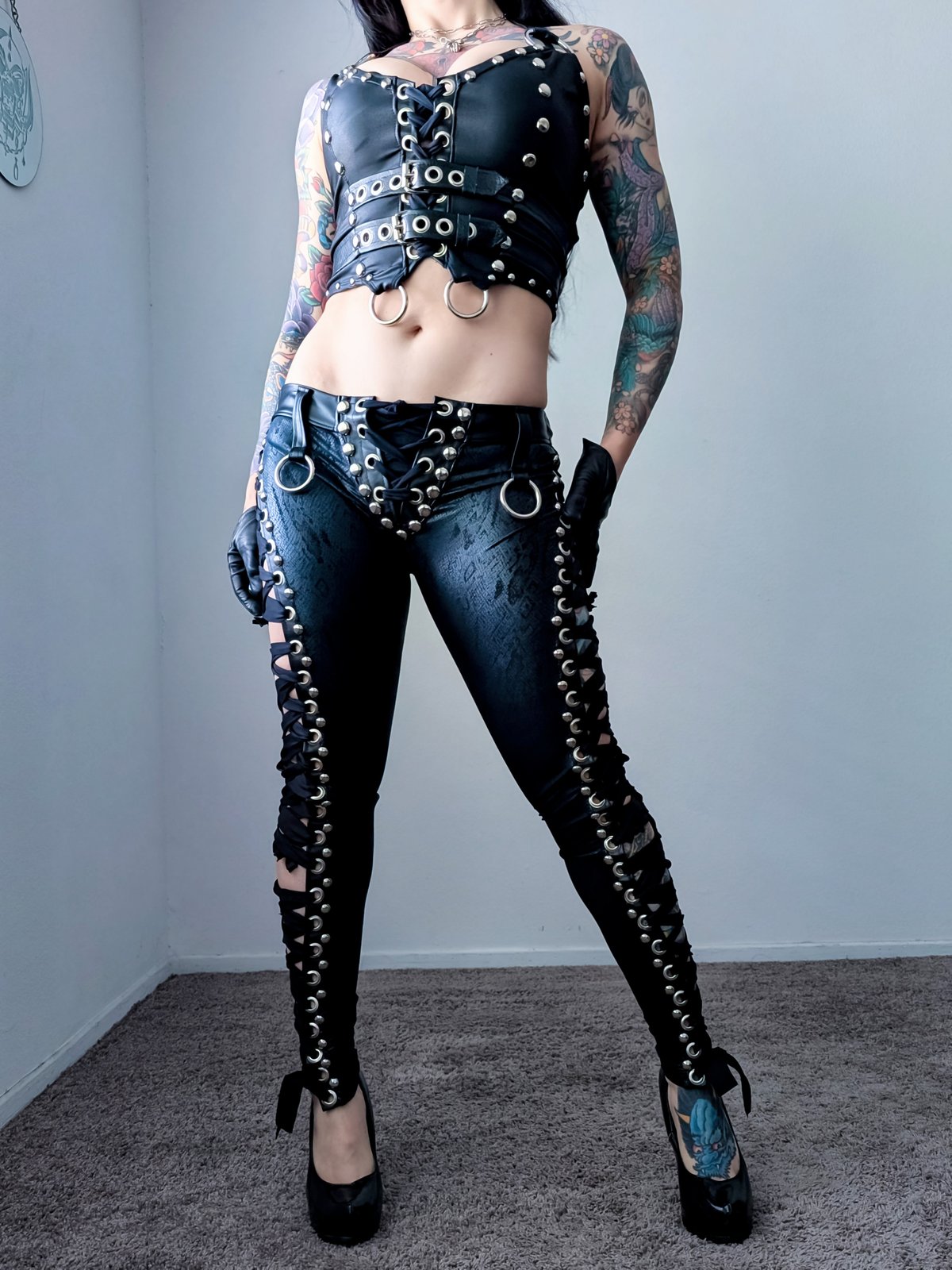 Black Cobra Lowrise Laceup Pants