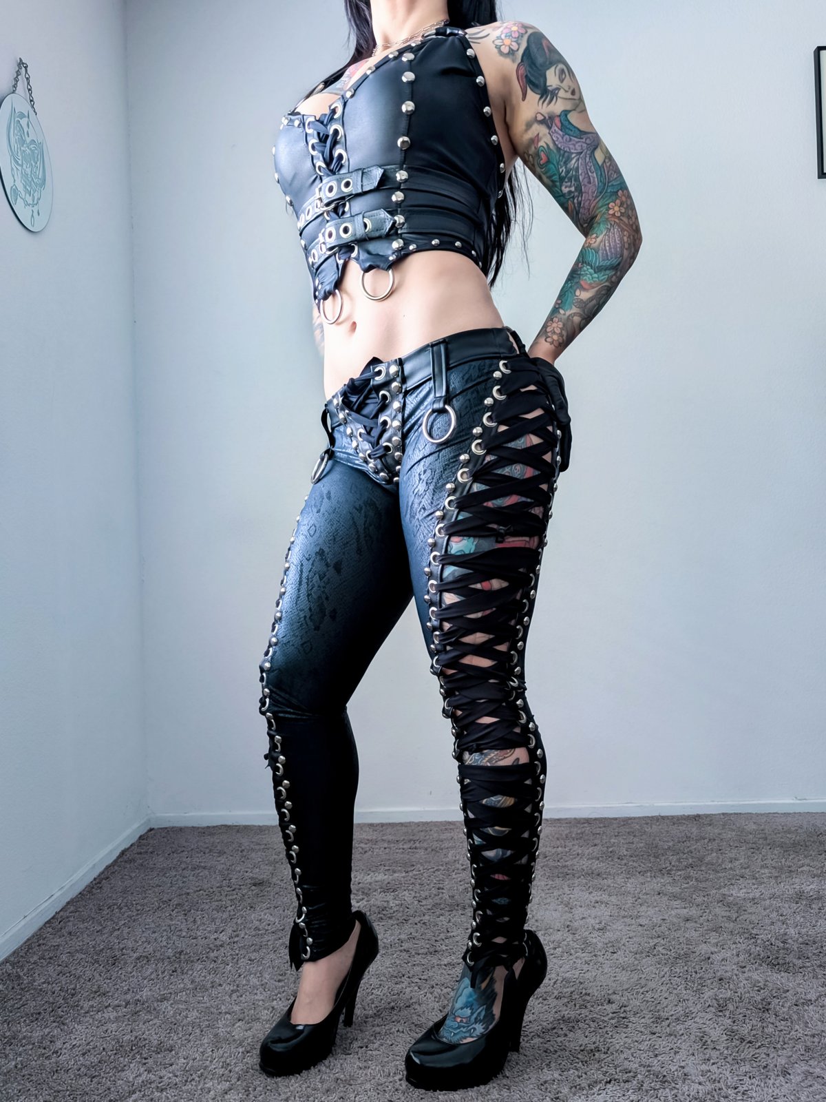 Black Cobra Lowrise Laceup Pants