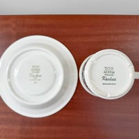 Image 4 of Arabia Finland Krokus Black and White Tea Cup with Saucer