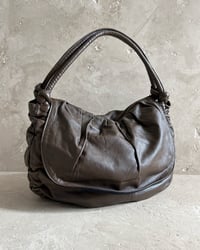 Image 5 of BROWN LEATHER RUCHED BAG
