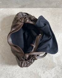 Image 8 of BROWN LEATHER RUCHED BAG