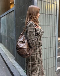 Image 2 of BROWN LEATHER RUCHED BAG