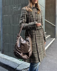 Image 9 of BROWN LEATHER RUCHED BAG