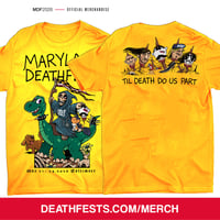 Image 1 of Maryland Deathfest XXI (2026) Yellow T-shirt Design #4 (pre-order)