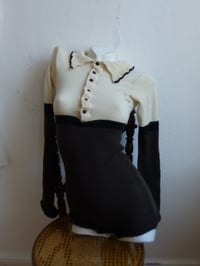 Image 1 of Color block polo collar onesie