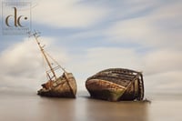Image 1 of Boat Wrecks at Pin Mill. Suffolk Coast Giclée Fine Art Print