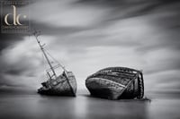 Image 2 of Boat Wrecks at Pin Mill. Suffolk Coast Giclée Fine Art Print