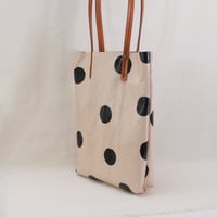 Image 5 of Dots Soft Tote black and tan