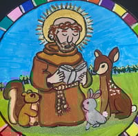 Image 2 of St Francis of Assisi Mixed Media Painting