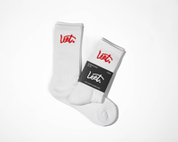 Image 1 of DL White/Red Sports Sock - 1 Pack