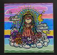 Image 1 of Virgin of Guadalupe mixed media painting